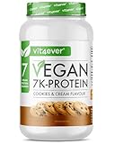 Vegan 7K Protein - 1kg - Cookies & Cream - Rein pflanzliches Eiweißpulver mit Reis-, Mandeln-,...