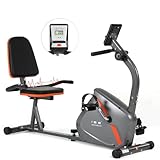 ISE Ergometer Heimtrainer mit Magnetbremssystem, Transporträdern, Pulssensoren und LCD-Display, 8...