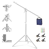 Soonpho 13.2ft/400cm Lichtstativ Edelstahl Heavy Duty Lampenstativ Galgenstativ Licht...