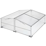 tectake® Frühbeet, Frühbeetaufsatz, Frühbeetkasten, Anzuchtkasten für Hochbeet, Blumenkasten,...