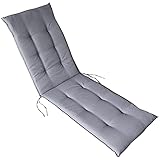 DILUMA | Relaxliegen Auflage Rhodos 160x48 cm Grau | Liegenauflage mit 5,5 cm Polster |...