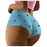 Generisch Sexy Höschen mit Valentinstags-Print für Frauen (Sky Blue, L)