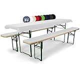 Beautissu 3tlg Bierzeltgarnitur Auflage Set 50cm Comfort XS – Gepolsterte Auflage für Biertisch &...