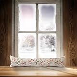 La Maison Zugluftstopper, weihnachtlicher Schneemann, nordischer Hirsch, rot, gewebter Windstopper,...