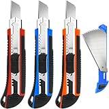 DIYSELF 3 Stück Cuttermesser, Profi Teppichmesser Kartonmesser für Kartons, Papier, Folie,...