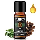 LAROVEA Bio Zedernöl 10ml Cedrus Atlantica -100% Naturreines Zedernholz ätherisches Öl, Atlas...