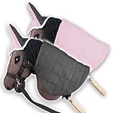 SKIPPI Wendbare Decke und Fliegenhaube für Hobby Horse – Rosa und Graue, Hobby Horse Zubehör,...