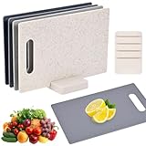 4er-Set Schneidebretter mit Sockel, doppelseitige Kunststoff-Schneidebretter, schneidebrett set,...