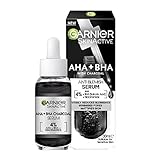 Garnier AHA + BHA Serum, Salicylsäure, Kohle & 4% Niacinamide Serum, Gesichtspflege gegen...