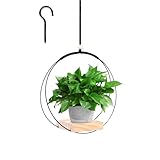 LIUYIDM Blumenampel HäNgend Innen Metall Blumenampel 30X30cm Schwarz HäNgend AußEn Blumentopf...