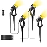 Yuusei Gartenbeleuchtung mit Strom, 4 in 1 Pack 14M Gartenlampen für Draußen, 3000K Warmweiß 27V...