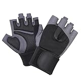 Fingerlose Handschuhe Herren - Fahrradhandschuhe Damen - Gepolsterter Handschuh rutschfest Fitness...