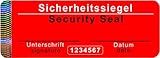 50 Stk - Sicherheits-Siegel mit Seriennummer - 70x25mm rot, beschreibbar - Sicherheitssiegel,...