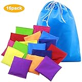 Disino 16 Stück 10 x 10cm Nylon Sitzsäcke Werfen, Cornhole Tasche Wasserdicht Bohnensäckchen mit...