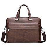 CSSHNL Arbeitstasche Herren Leder-Umhängetasche, große Kapazität, tragbar, lässig und...