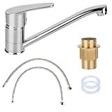 Küchenarmatur 360 ° Drehbar Wasserhahn Schwenkbare Spültischarmatur Küche Armatur Chrom Einhebel...