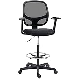 Vinsetto Arbeitsstuhl Mesh Bürostuhl Ergonomischer Schreibtischstuhl Zeichenstuhl mit verstellbarem...