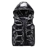cutecool Steppweste Glänzend Damen - Ärmellose Steppjacke Einfarbige Weste Reißverschlusstasche...