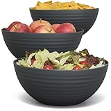 Hausfelder Schüssel Set 3 x 3,3 Liter, Salatschüssel groß, Schüsseln für Chips, Süßigkeiten,...