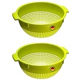 Westmark Seiher – Zwei große Seiher mit 2 Griffmulden und 4 Aufsatzrasten zum Waschen und...