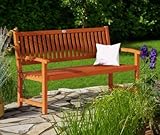 Casaria® Gartenbank 3-Sitzer Wetterfest Eukalyptus Holz 480kg Belastbarkeit Armlehne Rückenlehne...