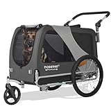 DOGGYHUT® Premium XL 2 in 1 Hundefahrradanhänger & Jogger 23-45 kg Fahrradanhänger für Hunde...