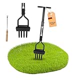 NovaTerra Rasenlüfter manuell - 4 Zinken aus Stahl + Kernsammelrahmen - Hand-Aerifizierer für...