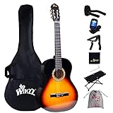 Winzz Konzertgitarre 4/4 Anfänger Set - 39 Zoll Klassische Gitarre Kit mit Nylonsaiten für...