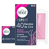 Veet Expert – 40 Kaltwachsstreifen für Körper & Beine – normale Haut – perfektes Finish –...