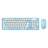 Fockety Kabelloses Tastatur- und Maus-Set, Bluetooth & 2,4 GHz, wiederaufladbare ergonomische...