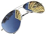 4sold Sonnenbrille in vielen Farbkombinationen Klassische Brille Unisex Sonnenbrille (Silber)