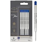 Parker Kugelschreiberminen | mittlere Schreibspitze | blaue QUINKflow Tinte | 10 Ersatzminen für...