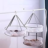 Anoudon 2pcak Drying Rack Net Großer Faltbarer Doppelschicht Kleiderkorb Grau Winddichtes flaches...