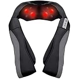 Massagegerät mit Wärmefunktion für Schulter Nacken Rücken, Nackenmassagegerät Shiatsu...