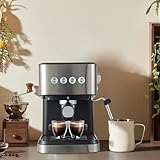 MooBeey 1050W Halbautomatische Kaffeemaschine mit Verstellbaren Dampfdüse, 20 Bar...