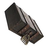 HOOTNEE Vintage Holzschatulle mit Schloss Dekorative Aufbewahrungskiste für Schmuck und Accessoires...