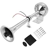 QWORK® Leistungsstarke Einzelhupe aus Edelstahl 304-328 dB, 12V, 10A - für Boote, Wohnwagen und...