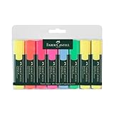 Faber-Castell 154862 - Textmarker TEXTLINER 48 Promo, 1 - 5 mm, 8er Etui, Inhalt: 3x gelb, je 1x...