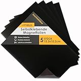Longivia® 5 Stück Magnetfolie Selbstklebend Stark Zuschneidbar - Magnete zum Basteln für...