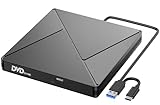 Externes CD DVD Laufwerk, USB 3.0 & USB-C CD/DVD Laufwerk Extern, CD DVD +/-RW ROM Brenner Optical...