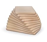 Frühstücksbrettchen Holz 10er Set | Natur Buche unbehandelt | Holzbrettchen Küchenbrett Brot...