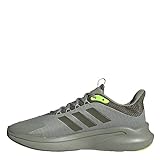adidas Herren AlphaEdge + Shoes Sneakers, Silver Pebble/Olive strata/Lucid Lemon, 42 EU