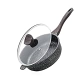 Kordisen Antihaft Tiefe Bratpfanne mit Deckel, 26 cm Granitbeschichtung Pfanne, Induktion...