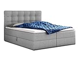 Boxspringbett Best mit 2 Bettkästen, Doppelbett mit Bonell-Matratze und Topper, Polsterbett, Bett,...