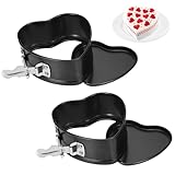 Zocipro 2 Stück Herz Springform 10cm, Mini Kuchenform Backform mit Antihaftbeschichtung, Kleine...