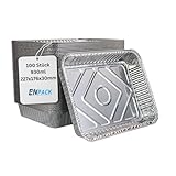 Enpack Aluschale R879-930G - 100 Stück Alu Grillschalen 226x176x30 mm - Feuerfeste Aluschalen...