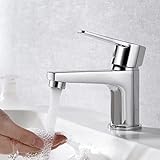 Ibergrif Wasserhahn Bad Einhebelmischer Chrom - Waschtischarmatur mit Wassersparfunktion,...