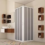 FORTE BR100001 Duschkabine Free reduzierbare Ecke - Ap. Mitte (60-80 x 60-80) H 185 cm, Weiß, 80 x...