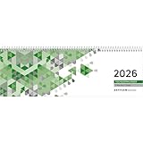 Zettler Tischquerkalender 1W/1S grün 2026 – Wochenkalender 30 × 10 cm, 1 Woche auf 1 Seite mit...