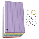 LIGHTAOTAO Karteikarten Satz mit Metallringen Kleine Linierte Notizblöcke aus Verdicktem Papier...